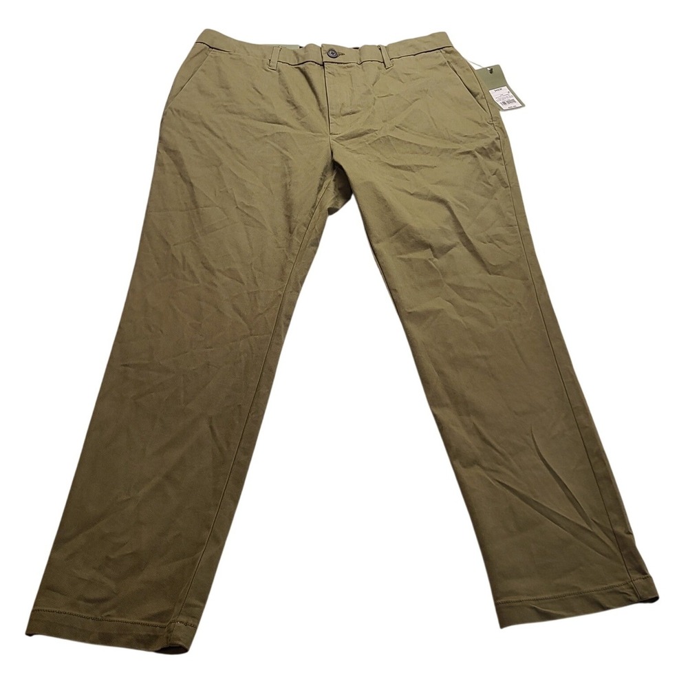 Goodfellow & Co Men's Slim Fit Comfort Wear Chino Pants Olive Green 34x30 NEW